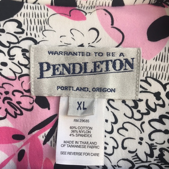 Pendleton Pink Black Floral Cotton blend Blazer - Picture 7 of 12
